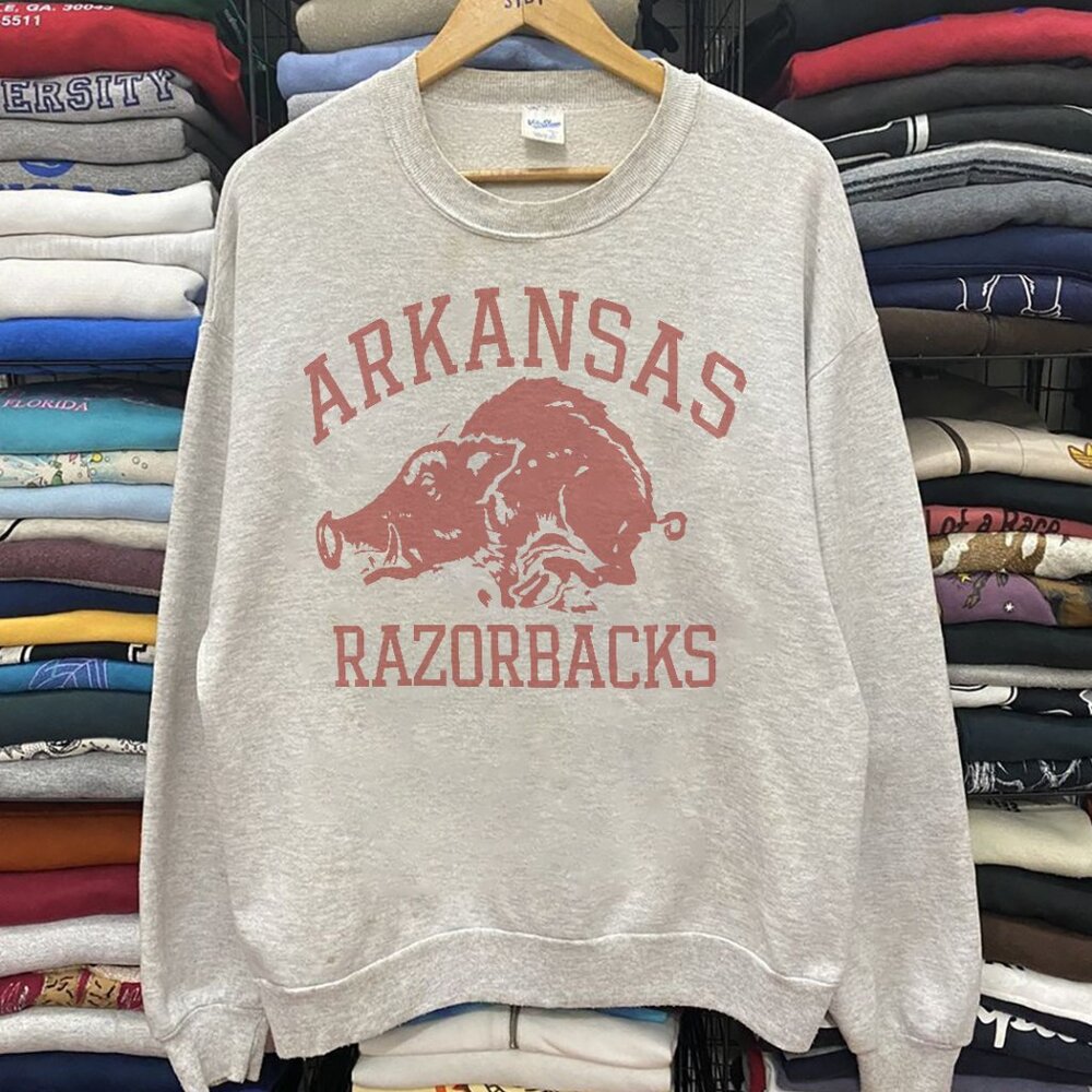 Vintage University Of Arkansas Razorbacks Sweatshirt, 90s Shirt For Mens Womens